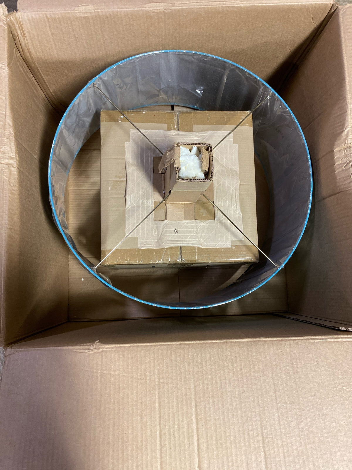 Jonathan Adler Robert Abbey BN330 Williamsburg Custis-Three Light Pendant-25.5 Inches Wide by 14.5 Inches High, Modern Brass Finish with Mayo Teal Fabric/Carter Gray Lining Shade