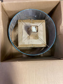 Jonathan Adler Robert Abbey BN330 Williamsburg Custis-Three Light Pendant-25.5 Inches Wide by 14.5 Inches High, Modern Brass Finish with Mayo Teal Fabric/Carter Gray Lining Shade
