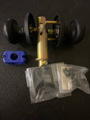 Emtek 8100PUS19 Providence Passage Door Knob Set with Regular Rose from the Brass Classic Collection - Flat Black