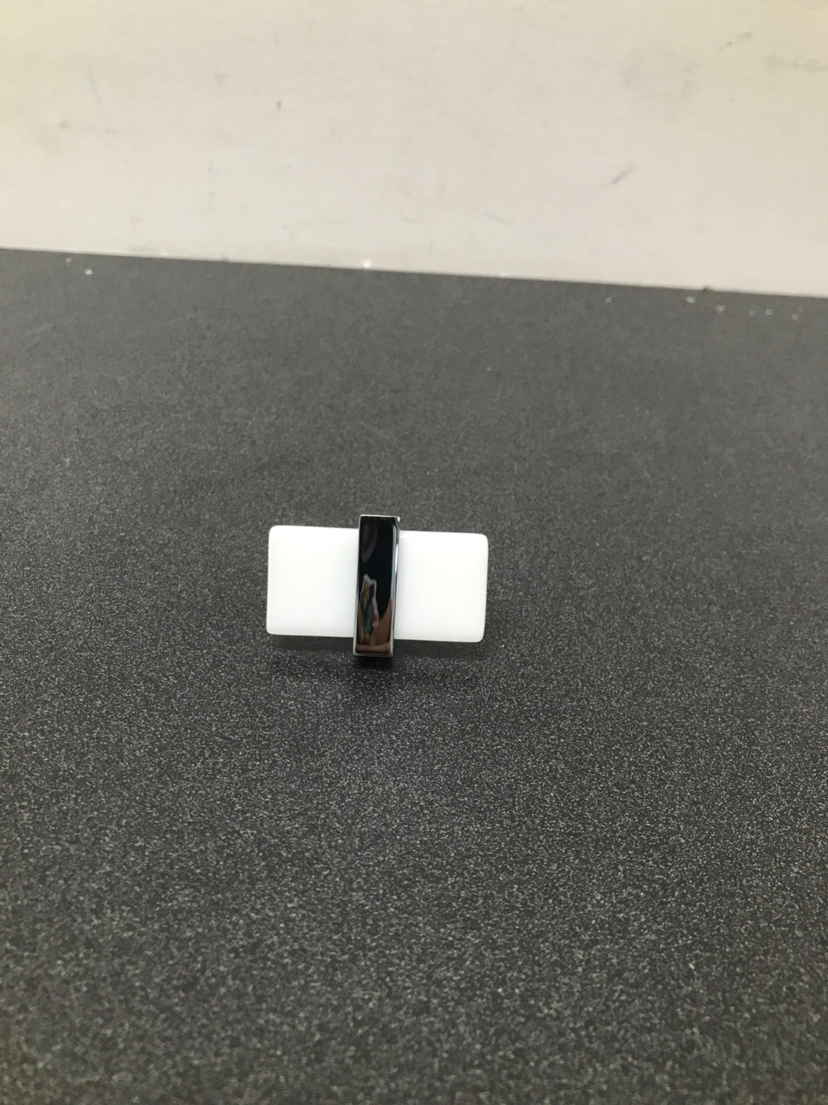 Sietto Adjustable White Glass Polished Chrome Base K-1901-PC Cabinet Knob