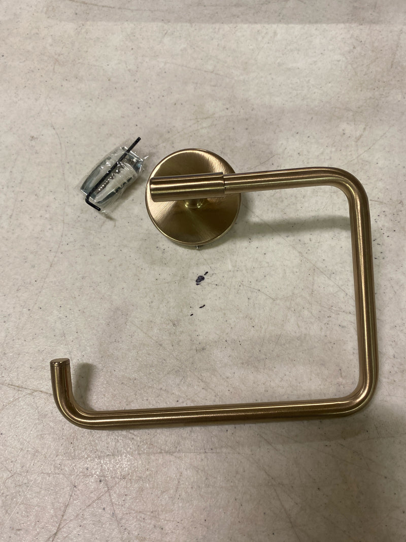 Delta Trinsic (1-Pack) Hand Towel Holder Champagne Bronze Towel Racks for Bathroom Wall Square Towel Ring Holder for Bath Towel Hanger for Kitchen, Bathroom Accessories 759460-CZ