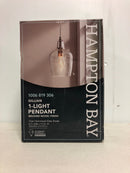 Hampton bay 28223 Gillian 1-Light Brushed Nickel Cone Mini Pendant with Clear Hammered Glass, Pendant Light for Kitchen