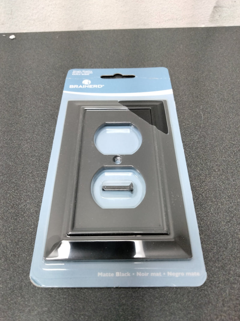 Liberty 64218 Black 1-Gang Duplex Outlet Wall Plate (1-Pack)