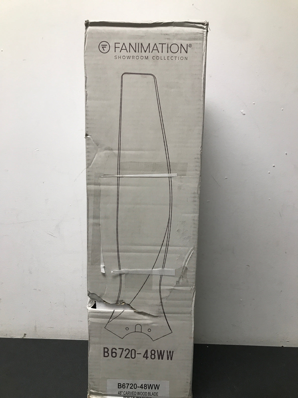 Fanimation B6720-48WW Spitfire Set of 3 24" Blades - 48 Inch Sweep - White Washed