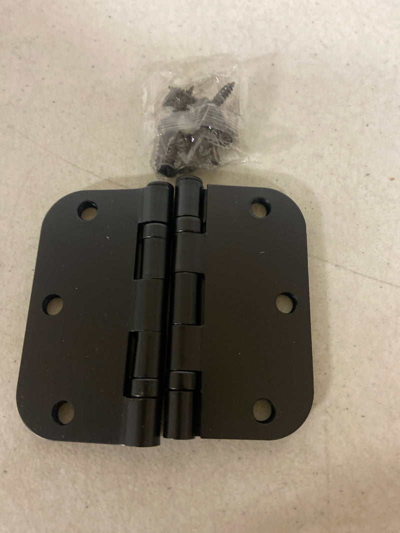 Deltana S35R5BB1B Commercial 3-1/2" x 3-1/2" Ball Bearing 5/8" Radius Corners Mortise Hinge - Pair - Black