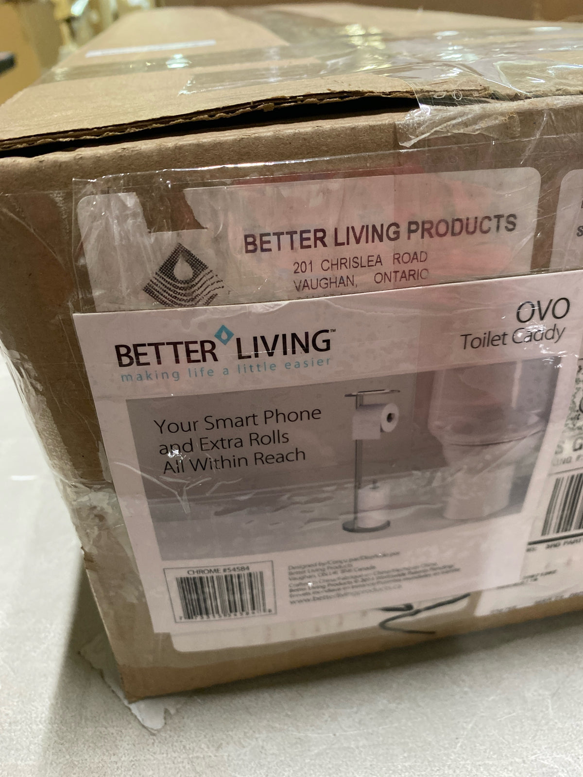 Better living 54584 OVO Toilet Caddy Toilet Paper Holder in Chrome