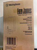 Westinghouse 6128300 Enzo James Contemporary One Light Wall Fixture, Brushed Brass Finish, Frosted Glass