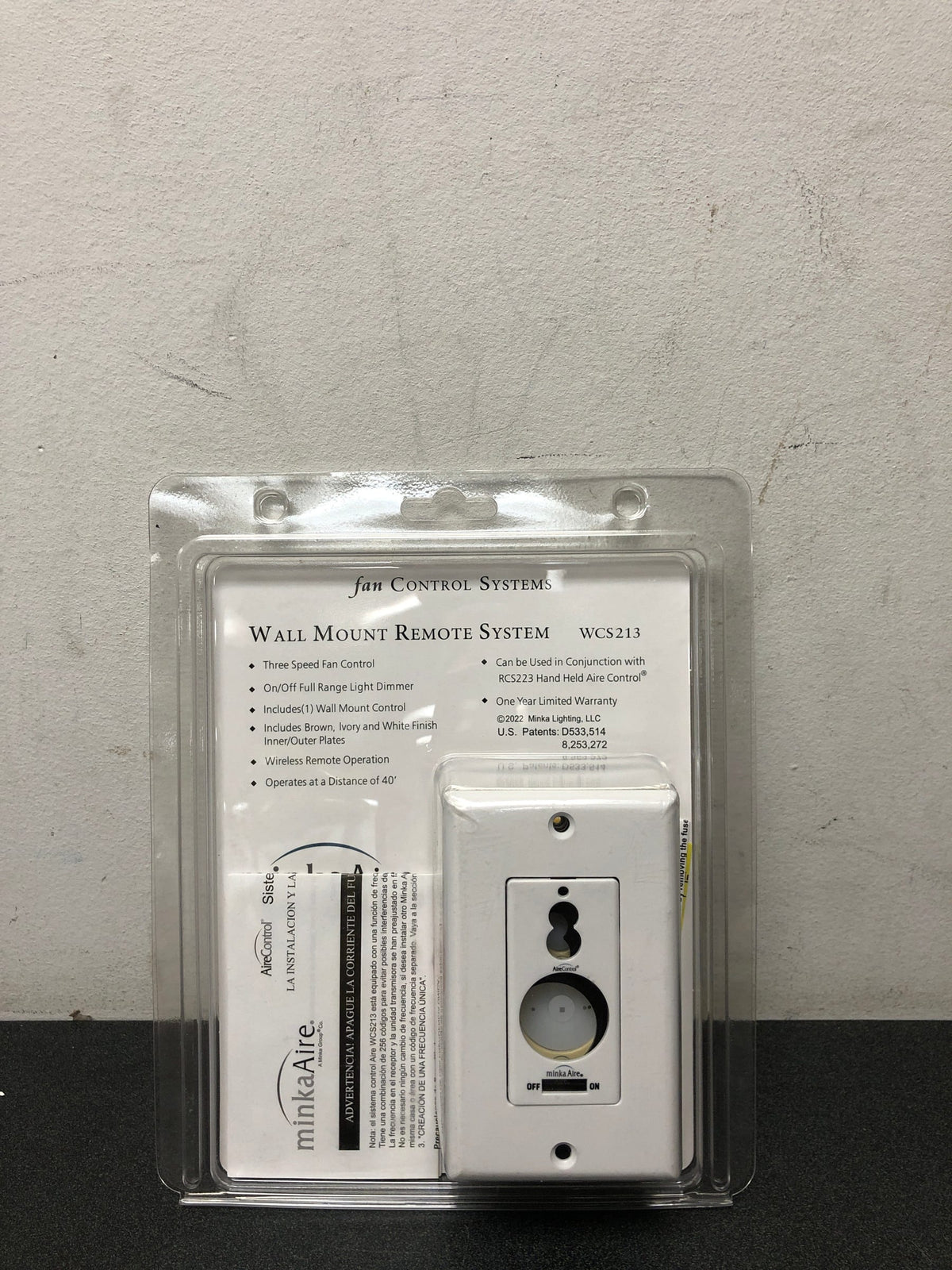 MinkaAire WCS213 Wall Mount 256 Bit AireControl Ceiling Fan Wall Control - N/A