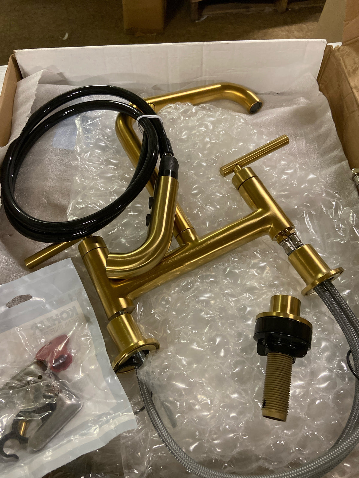Kohler K-7548-4-2MB Purist 1.5 GPM Widespread Bridge Kitchen Faucet - Vibrant Brushed Moderne Brass