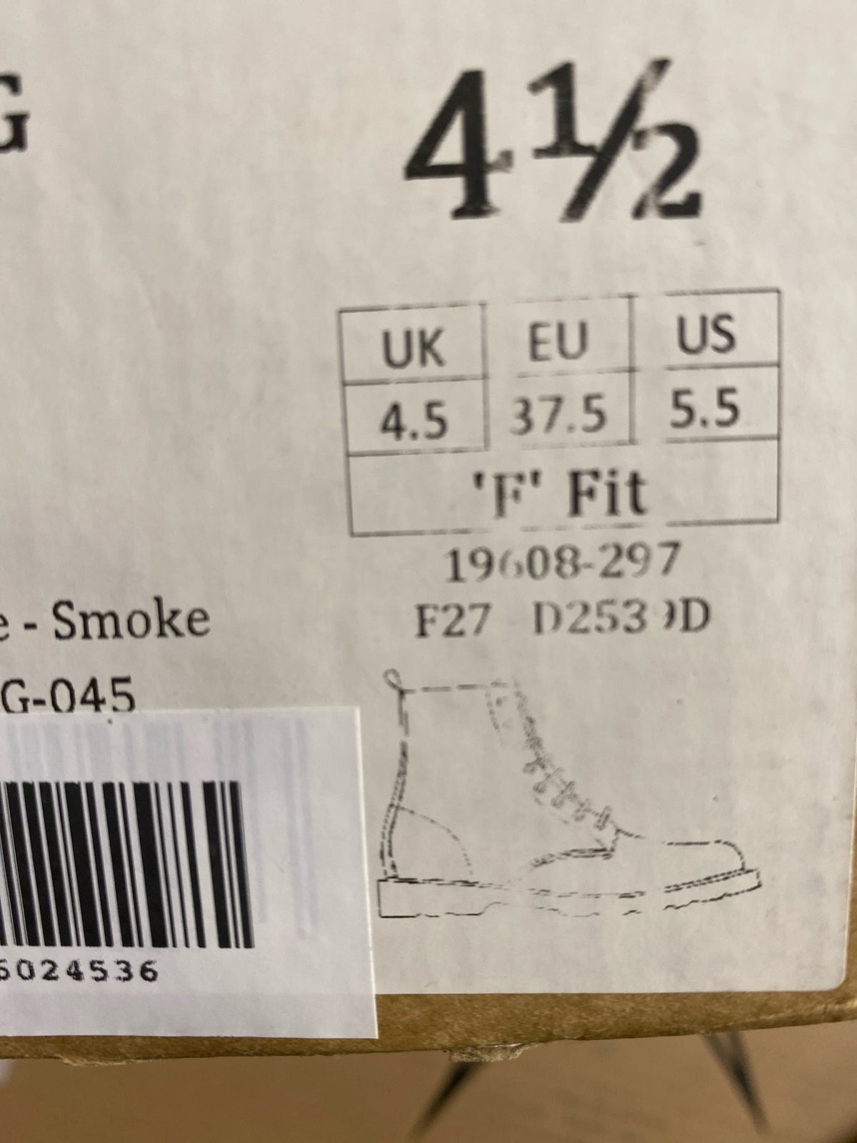 Solovair 8 Eye Derby Boot in Black Greasy size 5 1/2 US