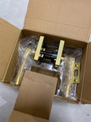 Kwikset 730PVLRCT-4 Prava Privacy Lever Set with Rectangle Rose - Satin Brass