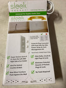 Sleek socket 8-2XDOWN-OVSZ-W Two 8 ft. Ultra-Thin Electrical Outlet Cover with Side-by-Side 3-Outlet Power Strips and Cord Management Kit