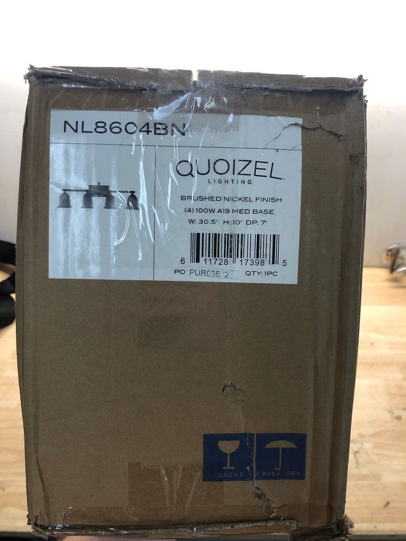 Quoizel NL8604BN Nicholas 4 Light 31" Wide Bathroom Vanity Light - Brushed Nickel