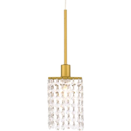 Elegant Lighting Taylor Single Light 5" Wide Crystal Mini Pendant - Brass / Clear