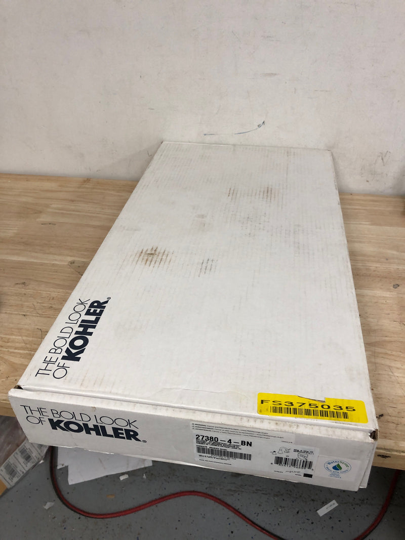 Kohler K-27380-4-BN Bellera 1.2 GPM Widespread Bathroom Faucet with Clicker Drain Assembly and UltraGlide Ceramic Disc Valves - Vibrant Brushed Nickel