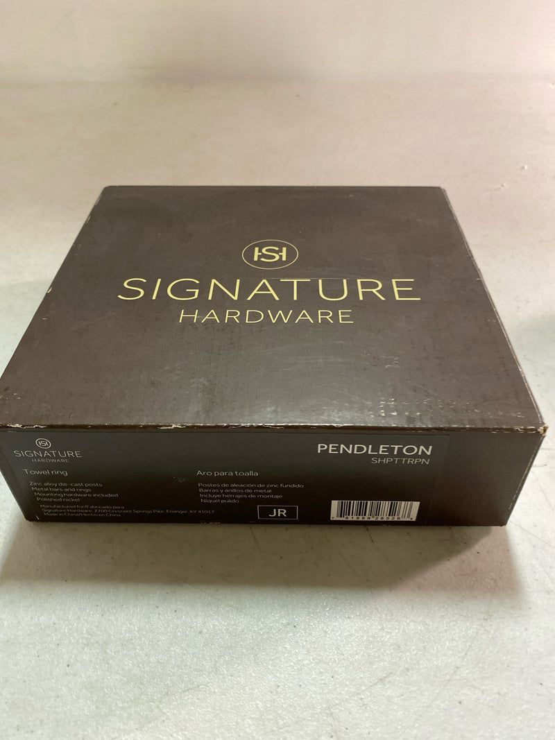 Signature hardware 446875 Pendleton Wall Mounted Towel Rings in Polished Nickel