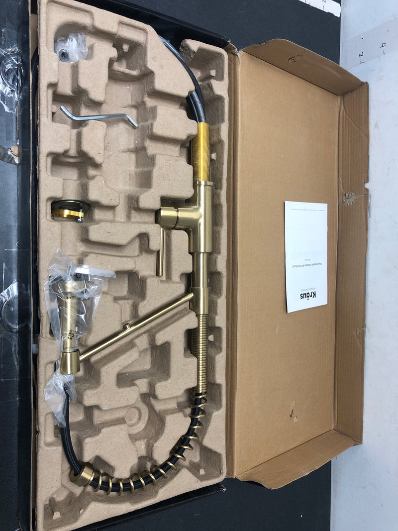 Kraus KFF-1610BB Bolden 1.8 GPM Single Hole Pre-Rinse Pull Down Kitchen Faucet - Brushed Brass