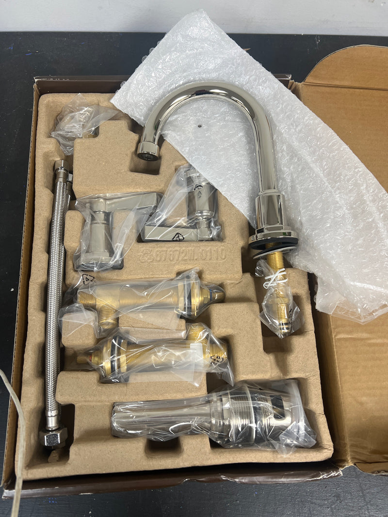 Signature Hardware Greyfield 1.2 GPM Widespread Bathroom Faucet 447888 Nickel