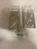 Emtek 91024US14 4" x 4" Plain Bearing 1/4" Radius Corners Mortise Hinge - Pair - Polished Nickel