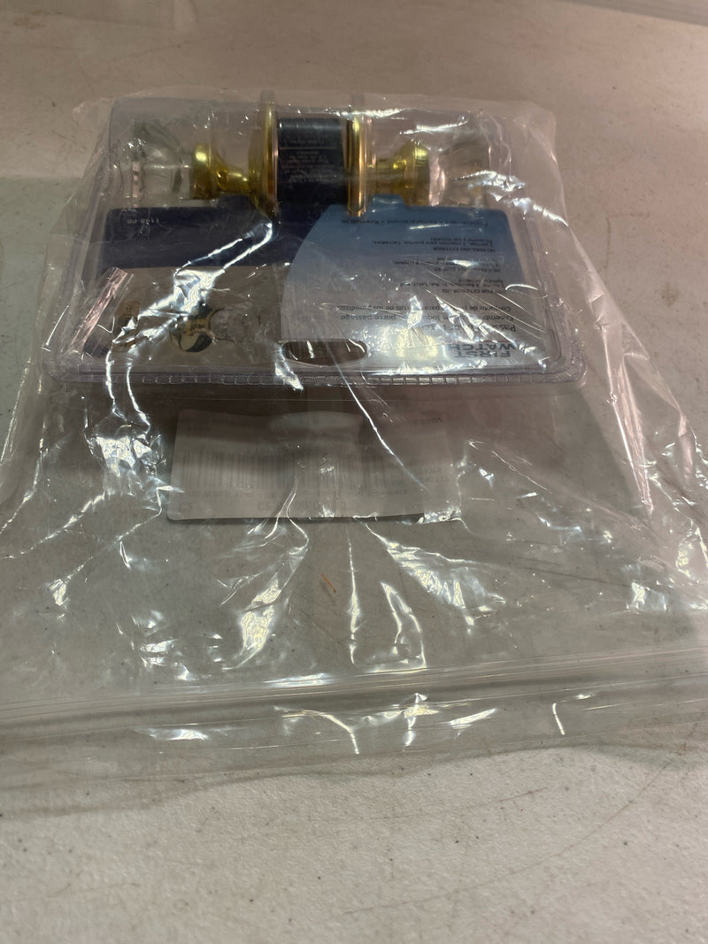 First Watch 1148-PB 2-3/8" Backset Glass Passage Door Knobset with Latch and Rosettes - Polished Brass