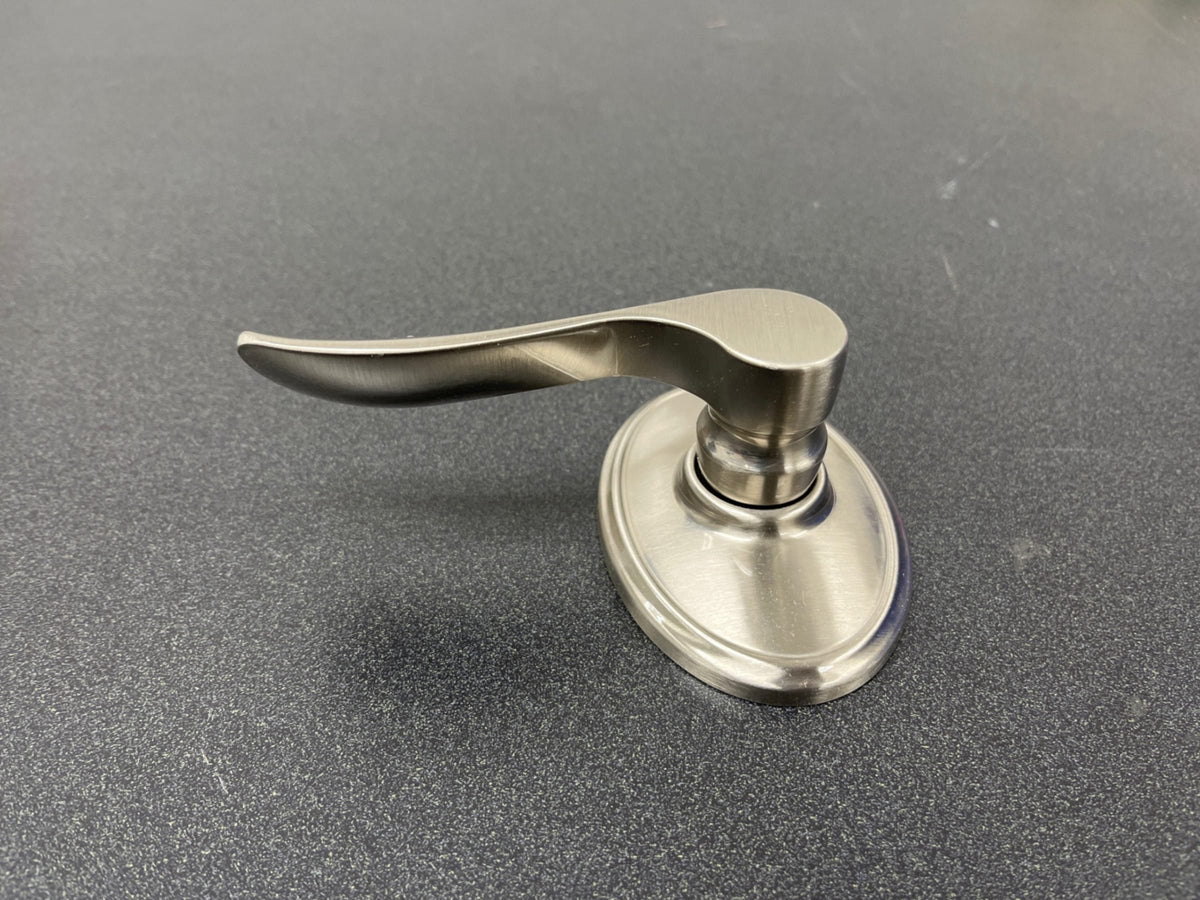 Schlage F10CHP619WKF Champagne Passage Door Lever Set with the Decorative Wakefield Trim - Satin Nickel
