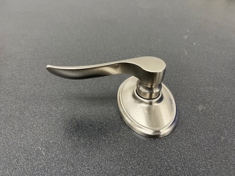 Schlage F10CHP619WKF Champagne Passage Door Lever Set with the Decorative Wakefield Trim - Satin Nickel