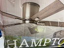 Hampton bay RD5114B-BN Grantway 48 in. Indoor/Covered Outdoor Brushed Nickel Low Profile Ceiling Fan Without Light with Pull Chain Included