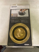 Kohler K-11352-2MB Solid Durable Disposal Flange and Stopper for Standard Garbage Disposals - Vibrant Brushed Moderne Brass
