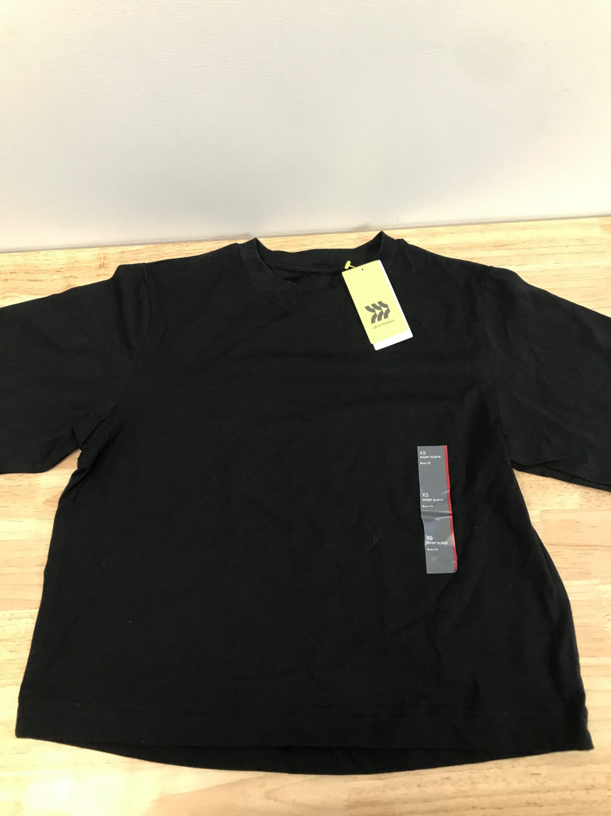 Black supima cotton cropped active short sleeve top - x-small
