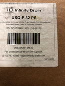 USQ-P 32 PS Universal Infinity Drain Kit with PVC Channel & Square Grate - Polis