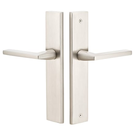 Emtek 8141US15 10 Inch Stretto Rectangular Passage Sideplate Entry Set from the Brass Modern Collection - Satin Nickel