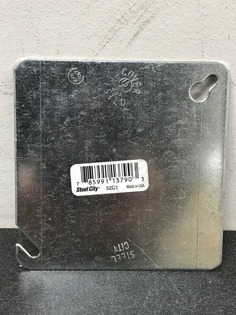 Steel city 52C1-50R 4 in. Square Metal Electrical Box Flat Cover
