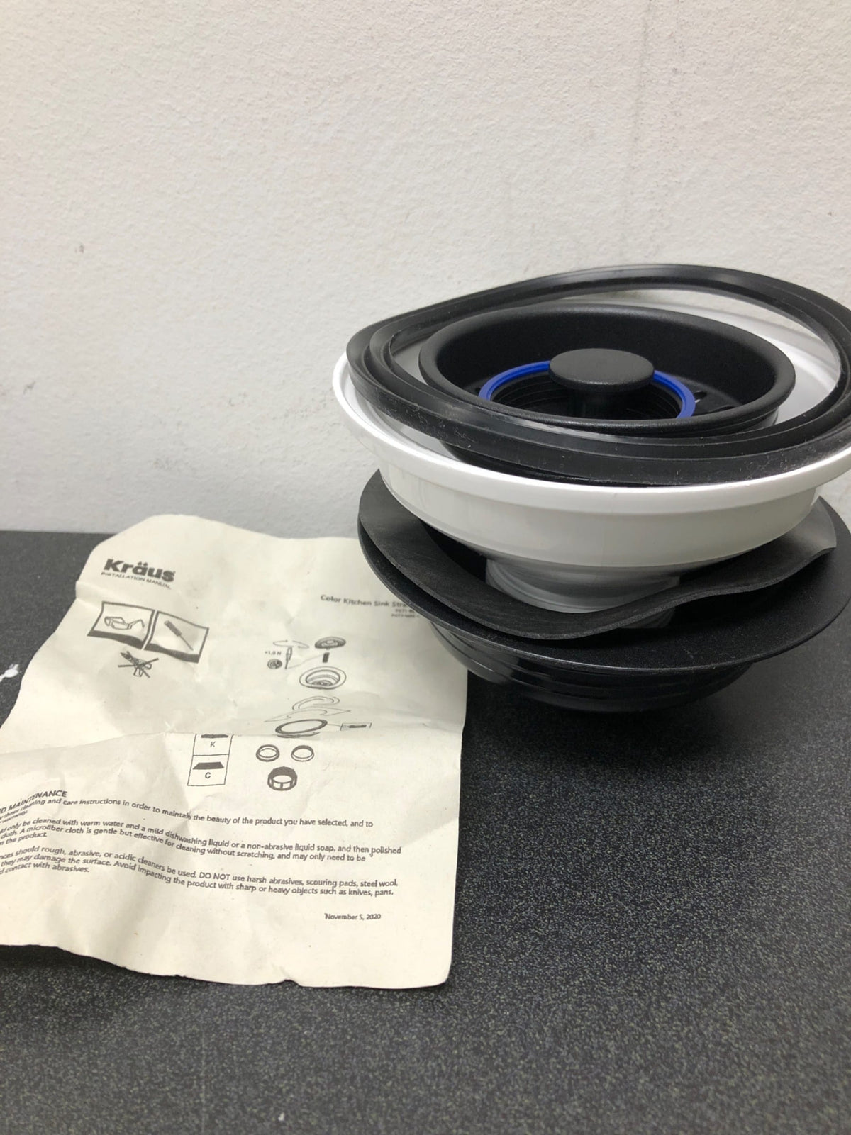 Kraus PST1-BL-C Kitchen Sink Strainer in Black