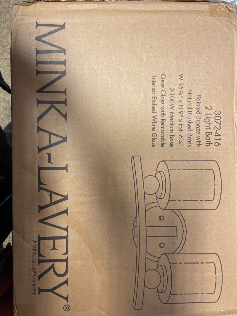 Minka Lavery 3072-416 Studio 5 Wall Light Fixtures Bath Vanity Lighting, 2-Light 200 Watts, Painted Bronze