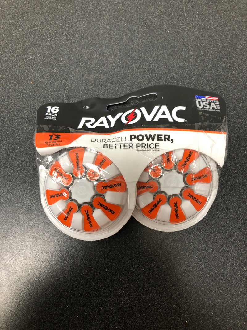 Rayovac Size 13 Hearing Aid Batteries, Hearing Aid Batteries Size 13, 16 Count