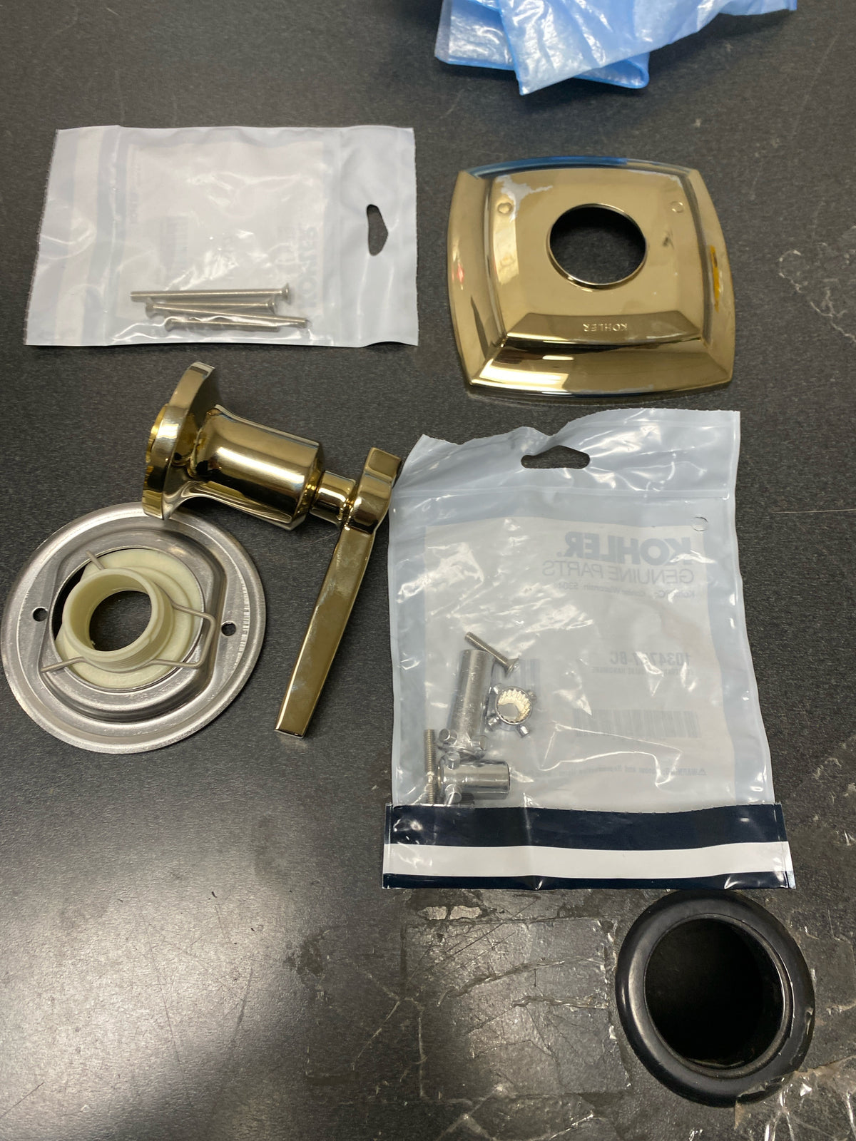 Kohler K-T16242-4-AF Margaux 1-Handle Transfer Valve Trim Kit in Vibrant French Gold with Lever Handle (Valve Not Included)