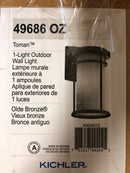 Kichler 49686OZ Toman Single Light 10" Tall Outdoor Wall Sconce - Olde Bronze