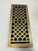Signature Hardware 489004 Antique 6" x 14" Brass Floor Register (15-3/4" x 6-3/4" Overall) - Antique Brass