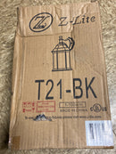 Z-Lite T21BK Waterdown 11" Tall 1 Light Wall Sconce with Clear Beveled Glass - Black