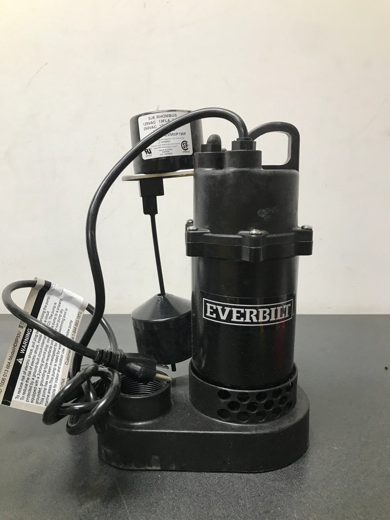 Everbilt HDSP33V 1/3 HP Aluminum Sump Pump Vertical Switch