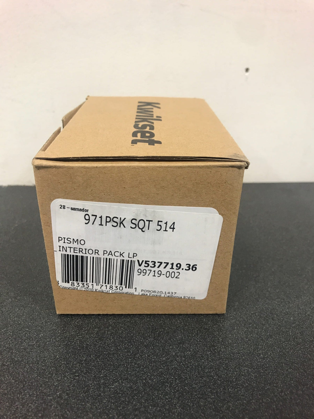 Kwikset Pismo Single Cylinder Interior Pack with Square Rose