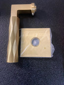 Emtek C510TRUS4 Tribeca Passage Door Lever Set from the SELECT Brass Collection with Concealed Screws - Satin Brass Square Rosette
