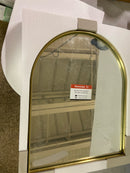 Tetote HD-CXFJ-4050GD 16 in. W x 20 in. H Arched Framed Decorative Wall Mounted Bathroom Vanity Mirror in Gold, Tempered Glass Shatterproof