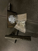 Emtek 505HAUS19 Modern Rectangular Rosette T-Bar Stem , Hammered Reversible Non-Turning Two-Sided Dummy Door Lever Set from the SELECT Brass Collection - Flat Black