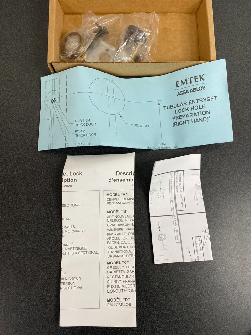 Emtek 4404US7 Adams Series Dummy Handleset From the American Classic Collection - French Antique