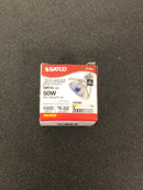 Satco Halogen Flood Lamp, Mr16, 50 Watts, 12 Volts, Mini Bipin Round, Uv Filter, 36 Degree Beam Angle