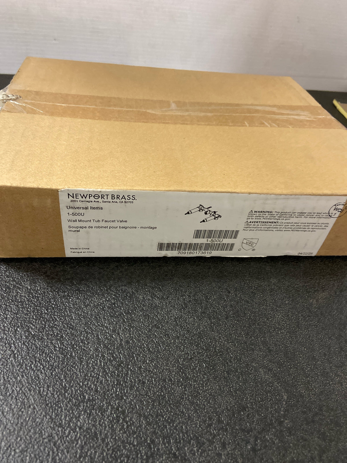 Newport Brass, 1-500U, Wall Mount Tub Faucet Valve, N/A