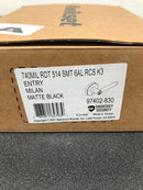 Kwikset 740MILRDT-514S Milan Single Cylinder Keyed Entry Door Lever Set with Round Rose and SmartKey - Matte Black