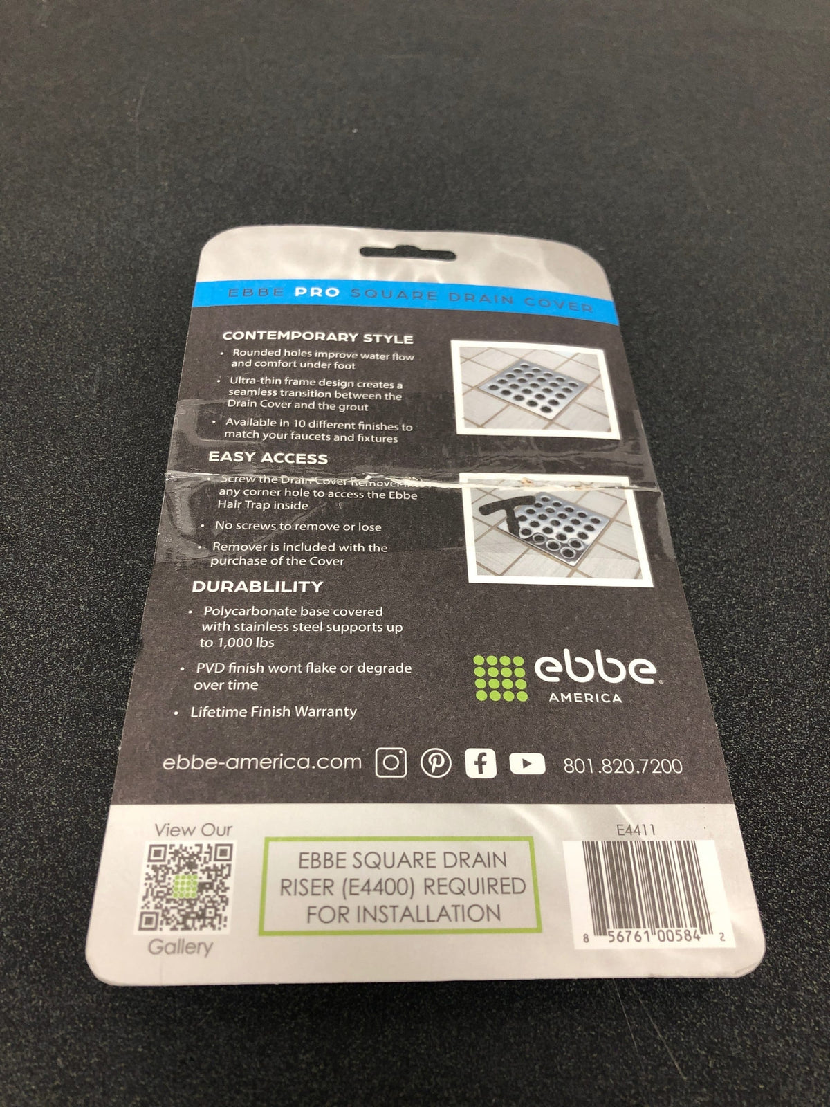Ebbe America E4411 PRO Drain Cover - Matte Black - Matte Black