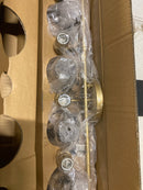 Modern Gold Vanity Light 35.5 in. 5-Light Bathroom Globe Clear Glass Shades